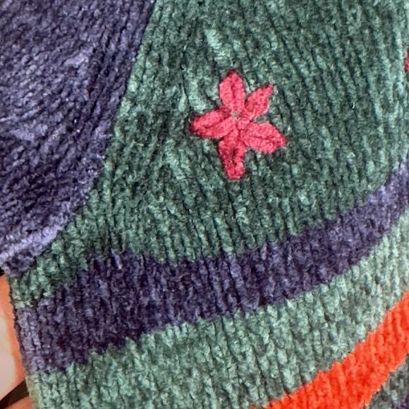 Alfred Dunner Woman 1X Sweater Knit Striped Floral Embroidered Pullover - Picture 9 of 10